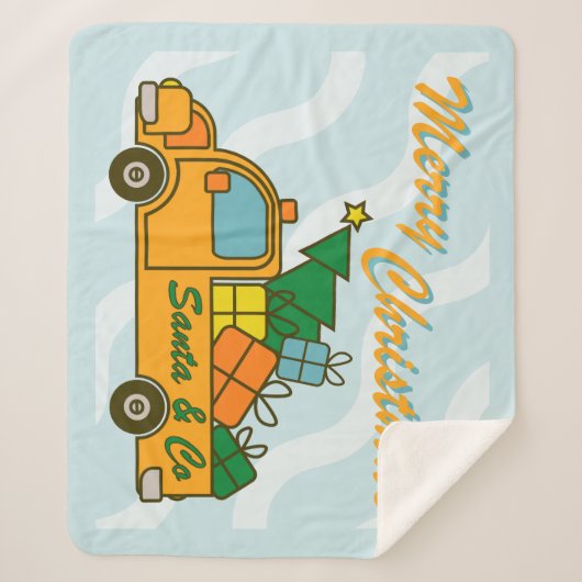 Couverture Sherpa Vue latérale du camion père Noël Joyeux Noël (Devant)