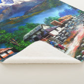Couverture Sherpa Vue Panoramique De L'Everest Mountain Nepal (3/4)
