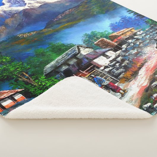 Couverture Sherpa Vue Panoramique De L'Everest Mountain Nepal (3/4)