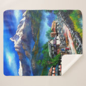 Couverture Sherpa Vue Panoramique De L'Everest Mountain Nepal (Devant (Horizontal))