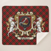 Couverture Sherpa Wallace Clan Badge & Tartan (Devant (Horizontal))