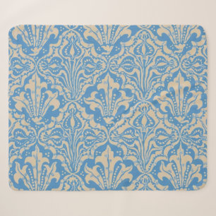 Couverture Sherpa Walter Crane Vintage Art de Graines et Fleurs Bleu