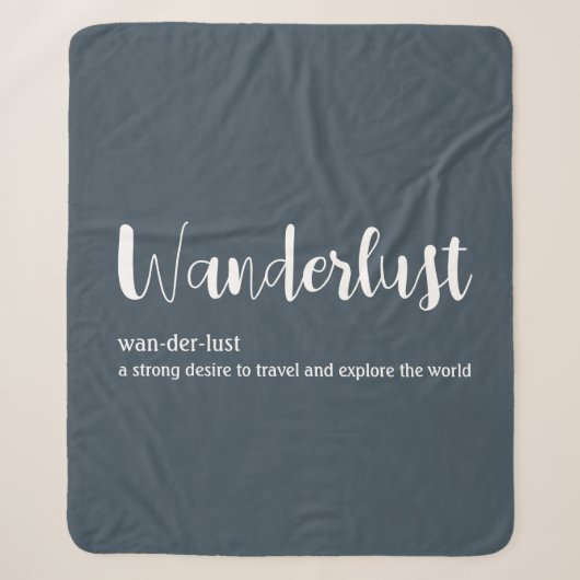 Couverture Sherpa Wanderlust définition blanc gris bleu couleur (Devant)