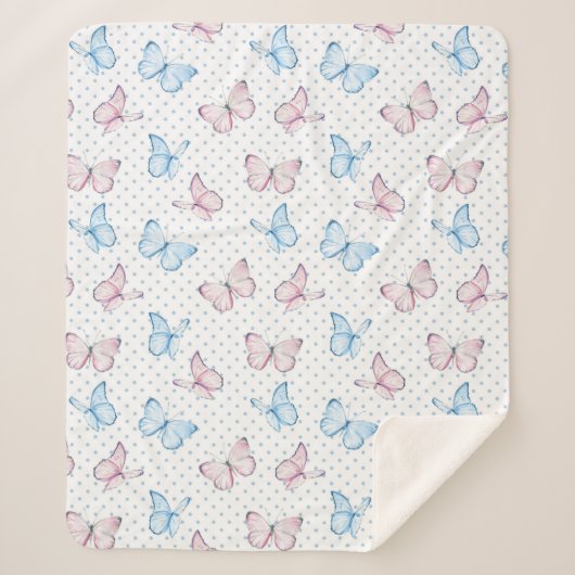 Couverture Sherpa watercolor butterfly (Devant)