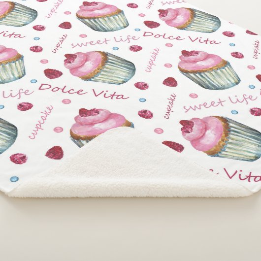 Couverture Sherpa Watercolor cupcakes (3/4)