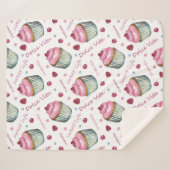 Couverture Sherpa Watercolor cupcakes (Devant (Horizontal))