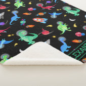 Couverture Sherpa Watercolor Dinosaur Astronauts In Space Black (3/4)