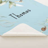 Couverture Sherpa Watercolor Floral Drop, poussette bébé garçon (3/4)