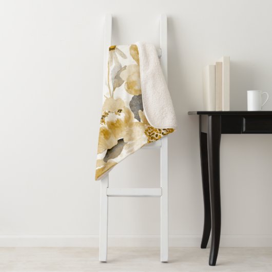 Couverture Sherpa Watercolor Flowers 7 (En situation)