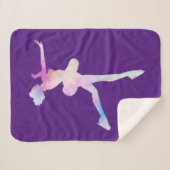 Couverture Sherpa Watercolor Ice Skating Girl (Devant (Horizontal))