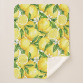 Couverture Sherpa Watercolor Lemon Grove Seamless Pattern (Devant)