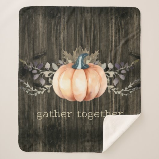 Couverture Sherpa Watercolor Pumpkin (Devant)