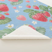 Couverture Sherpa Watercolor strawberry pattern (3/4)