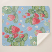 Couverture Sherpa Watercolor strawberry pattern (Devant (Horizontal))