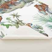 Couverture Sherpa Watercolor tropical pattern with a leopard animal, (3/4)