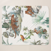 Couverture Sherpa Watercolor tropical pattern with a leopard animal, (Devant (Horizontal))