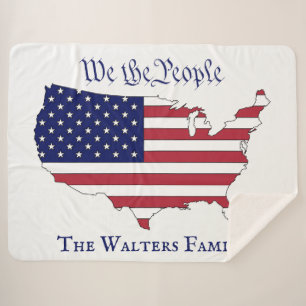 Couverture Sherpa We the People USA Stars & Stripes Map Nom de famil