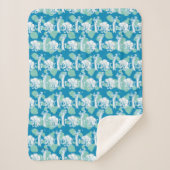 Couverture Sherpa Weasel & Baboon Blue Character Pattern (Devant)
