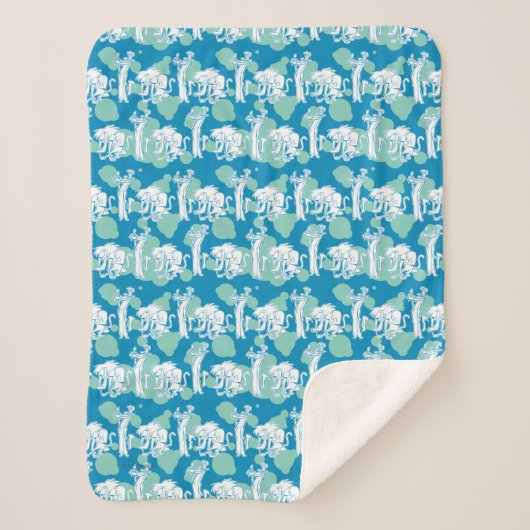 Couverture Sherpa Weasel & Baboon Blue Character Pattern (Devant)