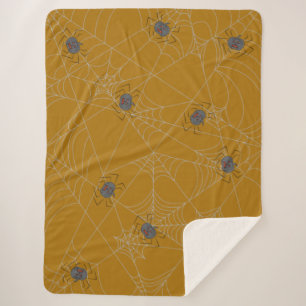 Couverture Sherpa Web et citrouilles d'araignées d'Halloween