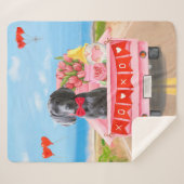 Couverture Sherpa Weimaraner Chien Valentine's Day Truck (Devant (Horizontal))