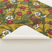 Couverture Sherpa Wens et fraises sur mustrard (3/4)