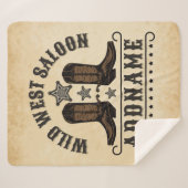 Couverture Sherpa Western Cowboy Boots AJOUTER LE NOM Sheriff Spurs (Devant (Horizontal))
