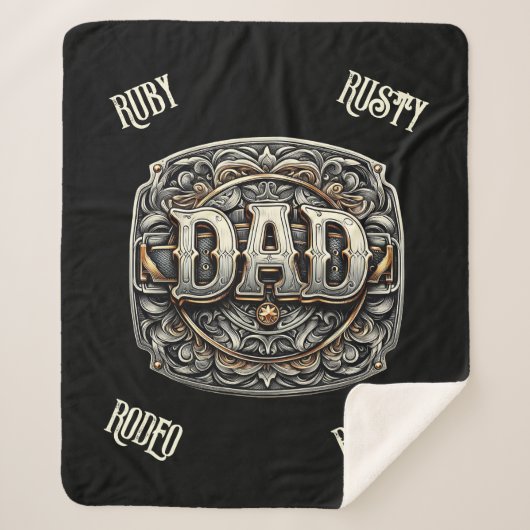 Couverture Sherpa Western Cowboy DAD Fête des pères (Devant)