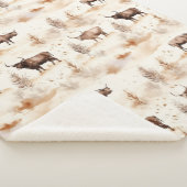 Couverture Sherpa Western Southwest Animal Highland Cow (3/4)