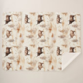 Couverture Sherpa Western Southwest Animal Highland Cow (Devant (Horizontal))