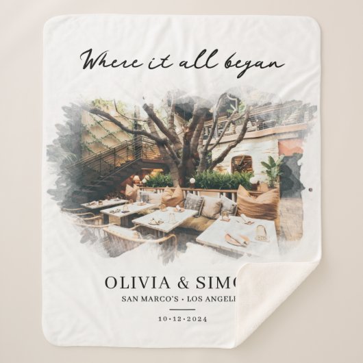 Couverture Sherpa Where It All Began Romantic Couple's Gift (Devant)