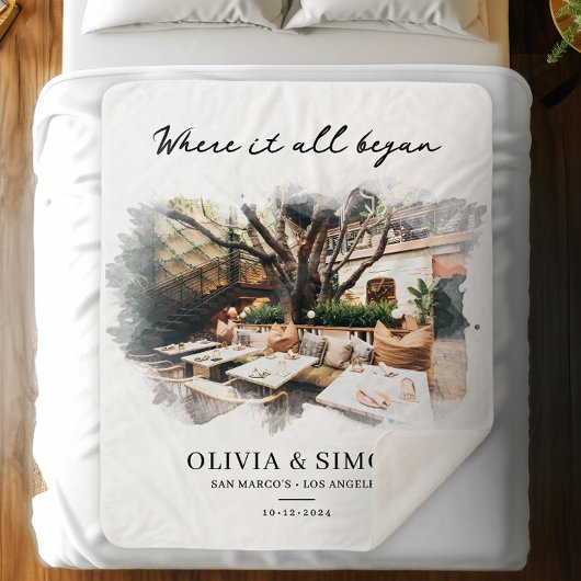 Couverture Sherpa Where It All Began Romantic Couple's Gift