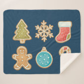 Couverture Sherpa Whimsical Christmas Cookie Icons Sherpa Blanket (Devant (Horizontal))