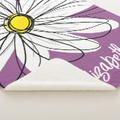 Couverture Sherpa Whimsical Daisy - orchidée - nom de script tendanc (3/4)