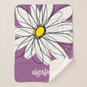 Couverture Sherpa Whimsical Daisy - orchidée - nom de script tendanc (Devant)