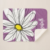 Couverture Sherpa Whimsical Daisy - orchidée - nom de script tendanc (Devant (Horizontal))