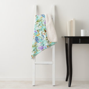 Couverture Sherpa Whimsical Marine Friends - Un magnifique paysage m