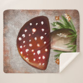 Couverture Sherpa Whimsical Mushroom & Fungi Motif – Nature-Inspired (Devant (Horizontal))