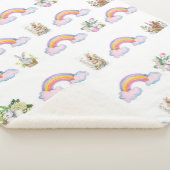 Couverture Sherpa Whimsical rabbit and rainbow Sherpa Blanket (3/4)
