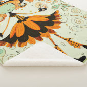 Couverture Sherpa whimsical/sorcière/citrouille/chute (3/4)