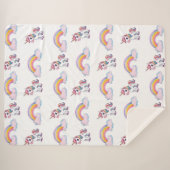 Couverture Sherpa Whimsical unicorn and rainbow Sherpa Blanket (Devant (Horizontal))