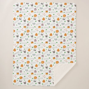 Couverture Sherpa "Whimsical Zoofriends Plaisir personnalisé"