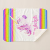 Couverture Sherpa Whimsy unicorne rainbow kids nom personnalisé (Devant (Horizontal))