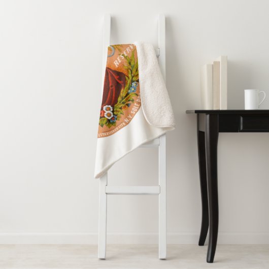 Couverture Sherpa Whiskey Advertising Étiquette, Vers 1860. (En situation)