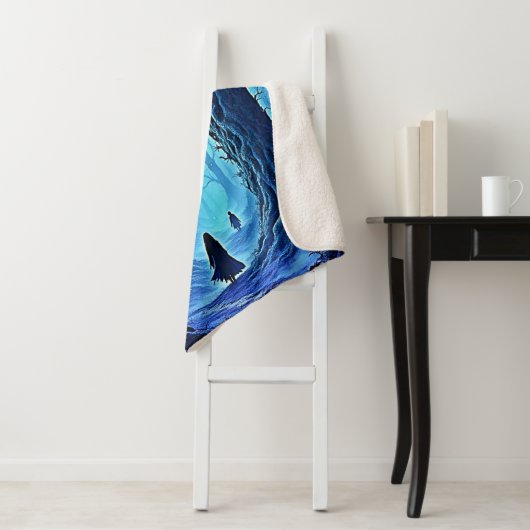 Couverture Sherpa Whispering Woods Imaginaire foncé (En situation)