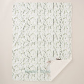 Couverture Sherpa White Brown Sheep Flowers  (Devant)