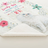 Couverture Sherpa White Kitty Chat bébé fille Statistiques Aquarelle (3/4)