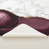 Couverture Sherpa White Marble Burgundy Agate Gold Glitter (3/4)