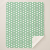 Couverture Sherpa White Polka Dots on Sage Green  (Devant)