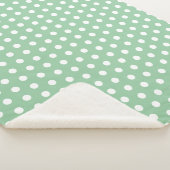 Couverture Sherpa White Polka Dots on Sage Green  (3/4)